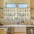 thumbnail image 2 of Yayeee Kitchen Curtains Set of 2 Light Filtering 57"x24" Over Sink Window Panels, Red Floral, 2 of 7