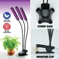 thumbnail image 4 of Bell+Howell Bionic Grow Light for Indoor Plants 3 Heads Flexible Growing Lamp with 8 Brightness Settings, 3 Light Modes Including Full Spectrum UV Light Growing Plant Light As Seen On TV, 4 of 11