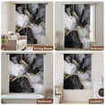 thumbnail image 5 of Black Grey Marble Semi Sheer Curtains Drapes for Living Room, Bedroom, French Doors Window 54 Inches Long, Modern Gradient Abstract Aesthetic Rod Pocket Chiffon Curtain Drapery Voile Draperies Panel, 5 of 8