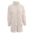 thumbnail image 3 of Womens 2 Piece Outfits Summer Casual Solid Collar Lace Shorts & Long Sleeve Suit, 3 of 3