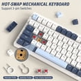thumbnail image 4 of ATTACK SHARK K8 Wireless Mechanical Keyboard, Trip-Mode BT5.0/2.4G/Wired Gaming Keyboard 100 Keys Hot Swappable Red Switches Gasket RGB Keyboard with Number Pad for PC Gamers/Mac/Windows, 4 of 9