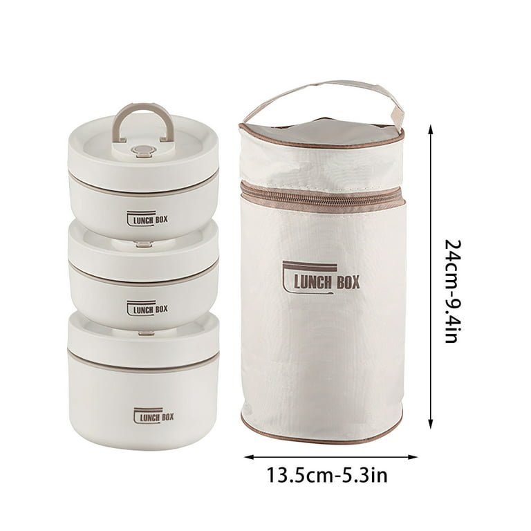 Thermal Lunch Box, Stackable Metal Stainless Steel Hot Food Bento Boxes for  Adults, Lunch Container ,Insulated Lunch Bag for Hot Lunch (1/2-Tier)