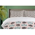 thumbnail image 4 of Ambesonne Jungle Duvet Cover Sets, Tigers and Monstera Leaves, 2-Queen, Blush Pale Teal White, 4 of 7
