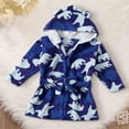 thumbnail image 2 of Peignoir Mignon en Molleton Corail pour Tout-Petits Garçons Filles, Peignoir à Capuche Animal de Dessin Animé, Serviette, Pyjama, Ensemble Bleu 2-3 Ans, 2 of 6