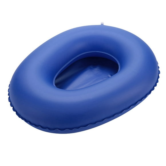 FLAMEEN Inflatable Bedpan , Foldable Potty,Professioanl Air Inflation Blue Bedpan Cushion Men Women Portative Chair Potty
