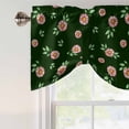 thumbnail image 4 of Tie Up Valance for Windows Pink Daisies Flowers Curtains Valances Rod Pocket Valance Window Treatments Floral Leaf Green Balloon Curtains for Kitchen Living Room Bedroom Bathroom Decor 54x18 Inch, 4 of 9
