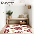 thumbnail image 3 of ODIKA 6'x9' Machine Washable Non-Slip Area Rug, Festive Pine Tree Ensemble with Delicate Snowflake Embellishments High Traffic Rug with Pad, Red, 623258, 3 of 8
