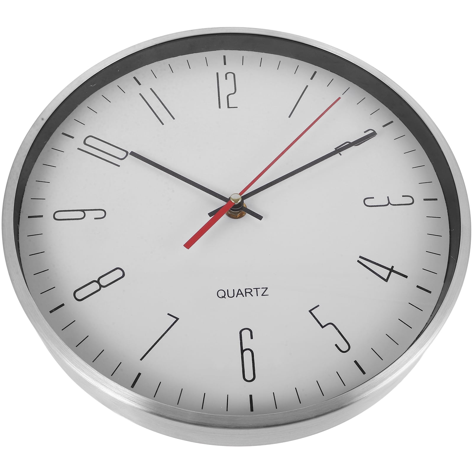 YOSADIER clocks for bedrooms Modern Minimalist Wall Clock Brushed Aluminum Indoor Decor 1Pack