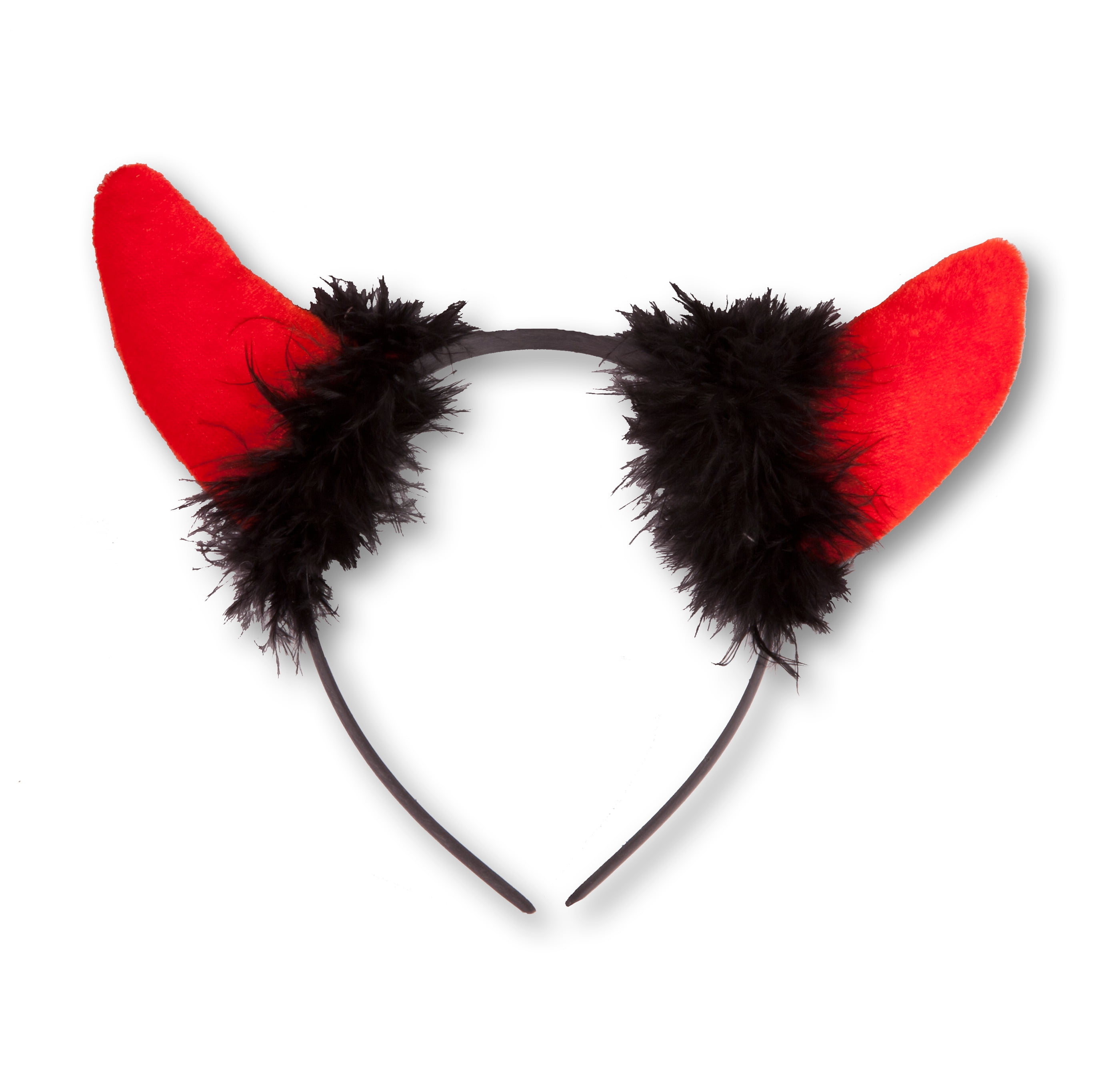 Red Devil Horns Satan Costumes Accessory Black Tips One  Headpiece 