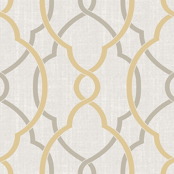Nuwallpaper Sausalito Taupe/Yellow Peel & Stick Wallpaper