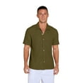 thumbnail image 5 of QDG Mens Casual Button Down Shirts Short Sleeve Summer Beach Shirts Crochet Guayabera Shirts Hollow Out Tops Dark Green M, 5 of 10