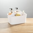 thumbnail image 4 of mDesign Plastic Shower Caddy Storage Organizer Basket, Handle, 2 Pack, White, 4 of 9