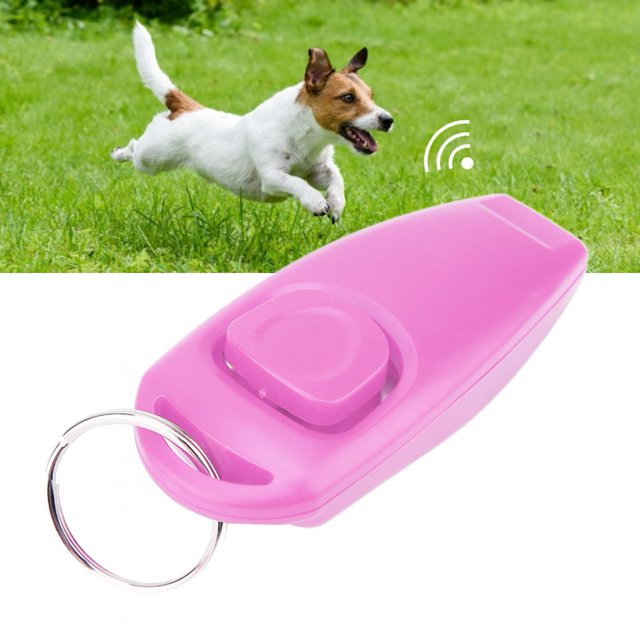 Dog Pet Puppy Clicker Whistle Dog Training Obedience Cat Trainer Keyring Aid Click