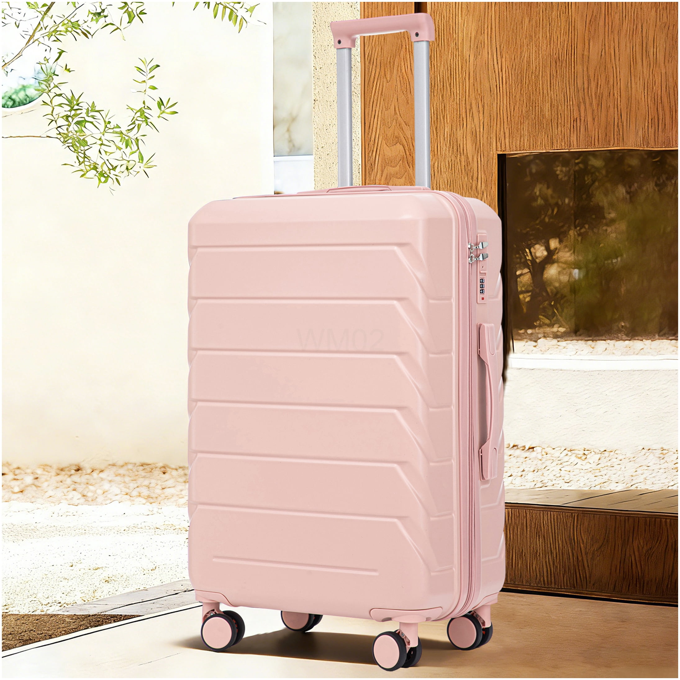 COSMOS Pink ABS Hardside Spinner Luggage, 28" Check-In Suitcase with TSA Lock &; 8 Silent Wheels for Air Travel