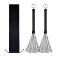 thumbnail image 1 of 1Pair Drum Wire Brushes Retractable Drum Wire Stick Drum Stick Brush with Comfortable Handles Drum Accessories, 1 of 4