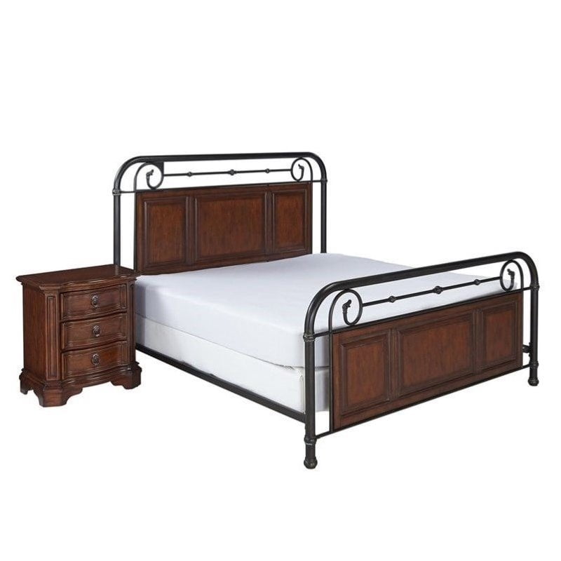 Bowery Hill 2 Piece King Bedroom Set in Cognac - Walmart.com