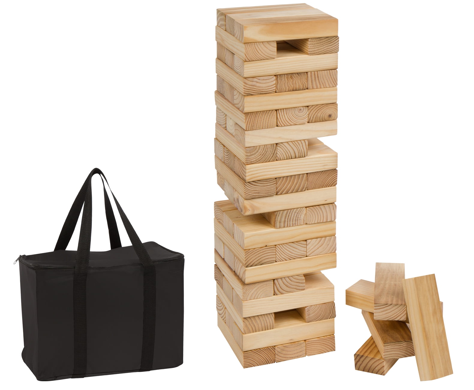 48Piece 1.5Tall Giant Wooden Stacking Puzzle Game with Carry Case by Trademark Innovations 