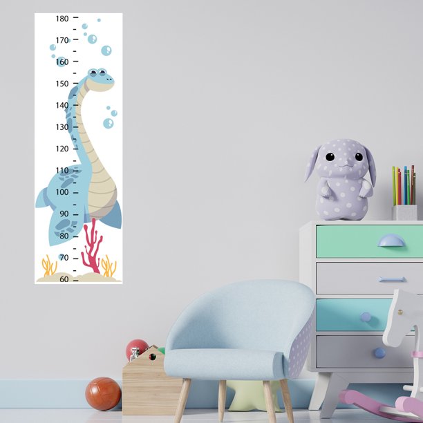 Height Chart Dinosaur Books Cartoon Growth Chart Sticker Sun Wall