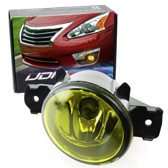 RH Selective Yellow Lens Halogen Fog Lamp For Nissan & Infiniti, Passenger/Right Side Assembly w/ 55W H11 Halogen Bulb