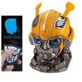 thumbnail image 4 of Bumblebee 1:1 Helmet English Voice Control Mask Action Figure Bluetooth Base Light Up Eyes Collection for Kids Christmas Gift, 4 of 5