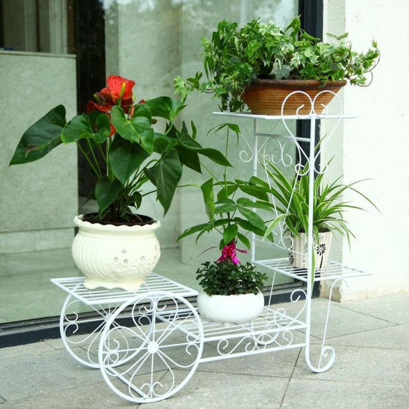 4 Tier Plant Stands Indoor Metal Plant Shelf Stand Outdoor