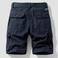 thumbnail image 3 of Beach Trunks for Men Mens Swim Trunk Men's Plus Size Cargo Shorts Multi-Pockets Relaxed Summer Beach Shorts Pants Dark Blue L, 3 of 3