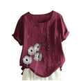 thumbnail image 1 of T-shirt à Col Rond à Manches Courtes et Manches Courtes pour Femme, 1 of 2