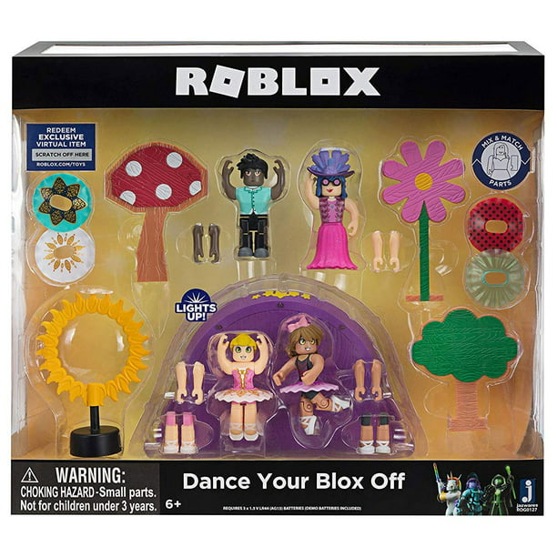Roblox Mix Match Dance Your Blox Off Figure 4 Pack Set Walmart Com Walmart Com - roblox dance off custom song heartbreaker led
