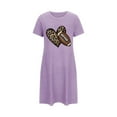 thumbnail image 4 of Sakmal Nightgowns Women Purple Lightweight Short Sleepshirt Rugby Print Short Sleeve Nightgowns for Women, 4 of 6