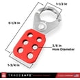 thumbnail image 2 of TRADESAFE Lockout Tagout Hasp, Steel Lockout Hasp for Lock Out Tag Out, 1” Jaw Diameter, 6 Pack, 2 of 8