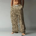 thumbnail image 2 of Zszcpp High Waisted Pants Men Vacation Straight Leg Going Out Digital 3D Leopard Print Long Softable Trousers Casual Trouser, 2 of 5