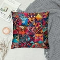 thumbnail image 2 of ONETECH  Quilt Throw Pillow Cushion Cover Image Print of a Cultural Tile Pattern from Bali Indonesia Floral and Rich in Color, Double-Side Digital Print Decor,Multicolor, 2 of 5