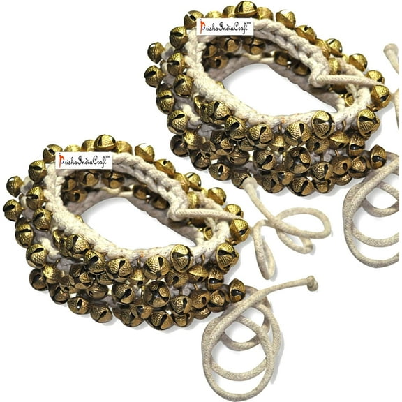 Prisha India Craft Kathak Ghungroo Pair, (100 100) (16 No. Ghungroo) Big Bells