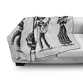 thumbnail image 3 of Dia De Los Muertos Soft Flannel Fleece Blanket, Day of the Dead Themed Sketch Skeletons Playing Music Dancing, Cozy Plush for Indoor and Outdoor Use, 60" x 80", Charcoal Grey White, by Ambesonne, 3 of 6