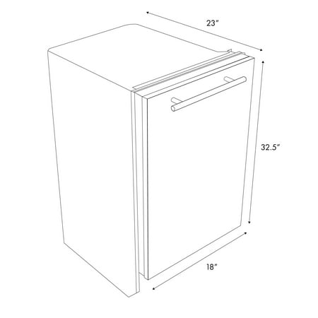 ZLINE - 18" Compact Top Control Built-In Dishwasher with Stainless Steel Tub, 40 dBa - Stainless steel