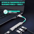 thumbnail image 4 of Adaptador Multipuerto Hub Delgado De 4 Puertos Usb 3.0 B Blanco, 4 of 5