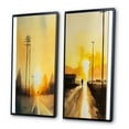 thumbnail image 3 of Designart "Golden Hour Country Road IV" Lake House Cottage Framed Wall Art Set Of 2 - Traditional Gold Gallery Wall Frame Set For Home Decor, 3 of 6