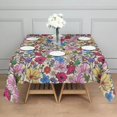 thumbnail image 3 of Pioneer Flower Floral Print Pattern Square Tablecloth,Waterproof Square Table Cover,Wipeable Spillproof Washable Table Cover for Home Kitchen Party Decor 52"x52"(132x132cm), 3 of 6