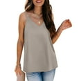 thumbnail image 3 of XIAONU Womens Double Strap Satin Camisole Sleeveless V Neck pullover Tank Top Silky Elegant Casual Camisoles, 3 of 6