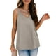 thumbnail image 4 of Camisetas sin mangas con cuello en V para mujer para el verano: camisola de satén de seda sin mangas con tirantes ajustables, diseño estampado, corte ajustado para combinar con otras prendas o para, 4 of 7