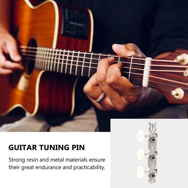 unbranded 1Ud Ajustador Para Guitarra Con De Metal Y Mango De Resina Color Plata Para Sonido
