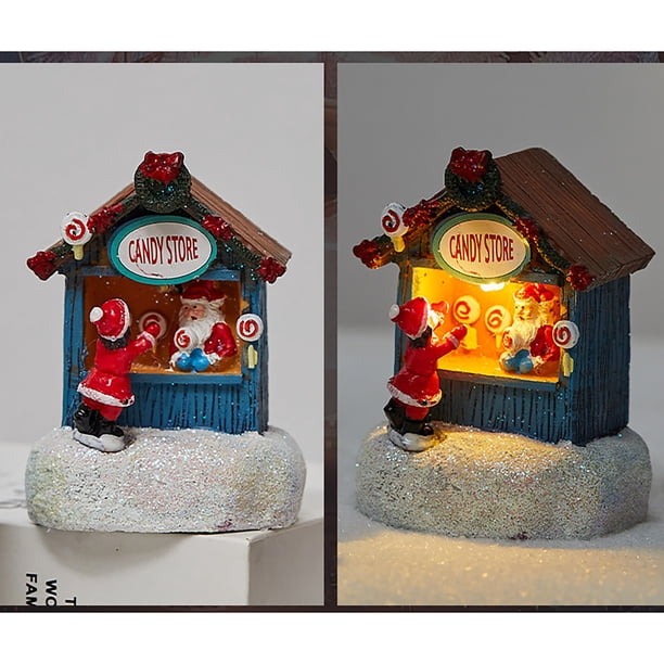 Xihbxyly Artículos En Liquidación para Mujeres Decoraciones Navideñas para Casitas de Resina Luminosas, Decoración para Pequeñas Casas de Resina Iluminadas, Decoración para Tiendas Antiguas, Diseño d