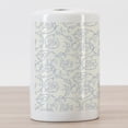thumbnail image 3 of Floral Ceramic Toothbrush Holder, Flower Orchids Bohemian Style Vintage Petals Vines Pattern French Country Style, Decorative Versatile Countertop for Bathroom, 4.5" X 2.7", Blue White, by Ambesonne, 3 of 4