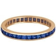 thumbnail image 2 of Princess-Cut Blue Sapphire Eternity Ring Band 14k Rose Gold (1.36ct), 2 of 3