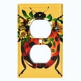 thumbnail image 2 of Metal Light Switch Plate Cover Unique Floral Lady Bug Mustard Yellow BUT014, 2 of 13