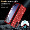 thumbnail image 4 of Dteck for Samsung Galaxy Z Fold 7 Case, Z Fold5 Glitter Case for Women Girls, Slim Ultra Thin Matte Sparkle Shiny Hard PC Shockproof Protective Cover for Samsung Galaxy Z Fold7,Red, 4 of 7