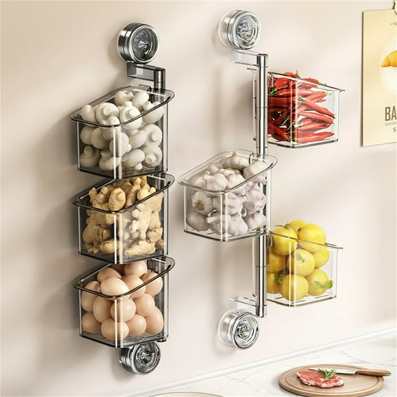 Drainable Shower Caddy Adhesive Hanging Bin with No Drill Clear Wall Organizer, Large Capacity Suction Cup Mounted Basket for Bathroom Kitchen Cabinet Pantry College Dorm Room Storage