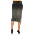 thumbnail image 5 of Be-Girl Women's Denim Pencil Skirt, Black Ombre Wash, Rhinestone Embellished - SG-79165, 5 of 6