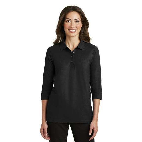 Port Authority WomenS Silk Touch 3/4-Sleeve Polo. L562.