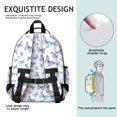 thumbnail image 5 of Light Blue Butterfly Purple Pattern Cute School Backpack Bag for School with Padded Back and Adjustable Shoulder Straps 15.25"x11.5"x5.25", 5 of 5